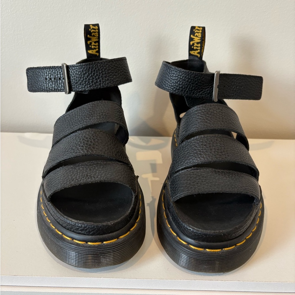 Dr. Martens Black Leather Strap Sandals